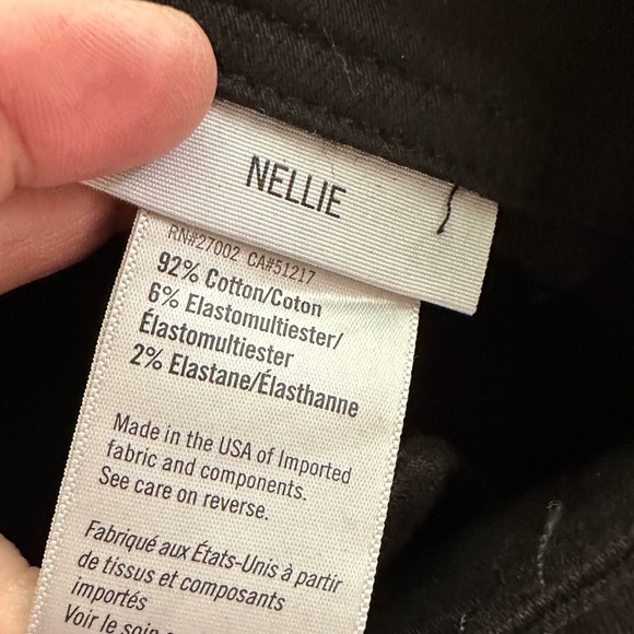 Paige Nellie Wide Leg Cropped Ankle Black Overdye Denim Jeans size 31 - Picture 11 of 15